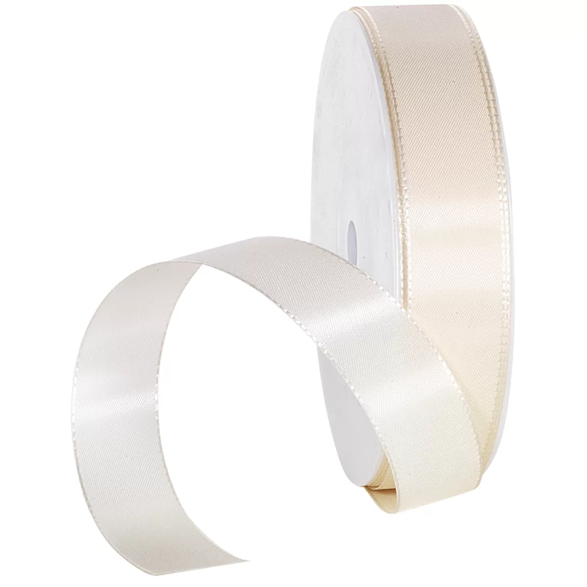 Cheap DecoWoerner Taftband Mit Webkante 25 Mm, 50 M, Creme weiß