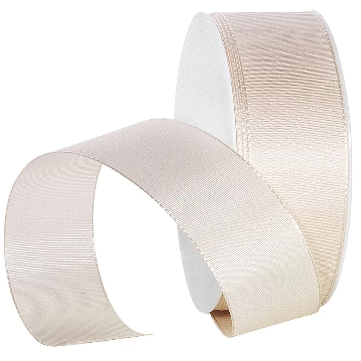 Best DecoWoerner Taftband Mit Webkante 40 Mm, 50 M, Creme weiß