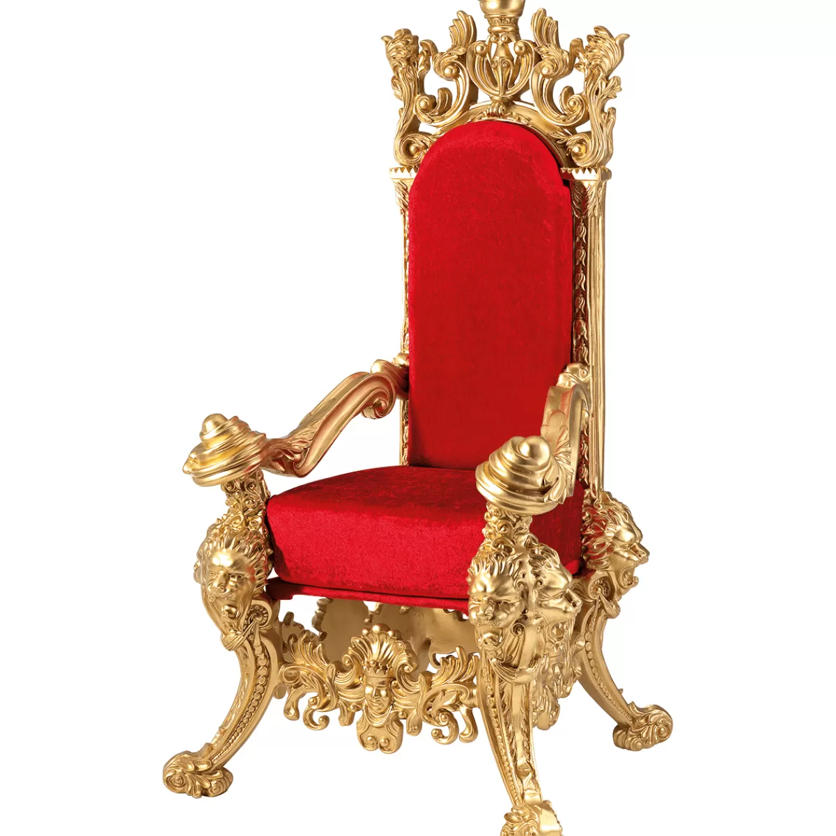 Flash Sale DecoWoerner Thron "Barock" 190 Cm Hoch, Gold-rot mehrfarbig