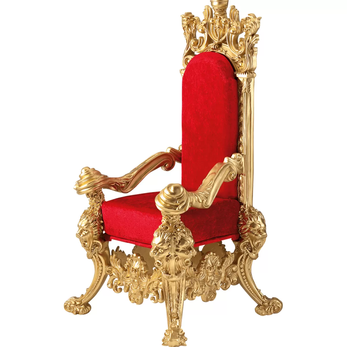 Flash Sale DecoWoerner Thron "Barock" 190 Cm Hoch, Gold-rot mehrfarbig