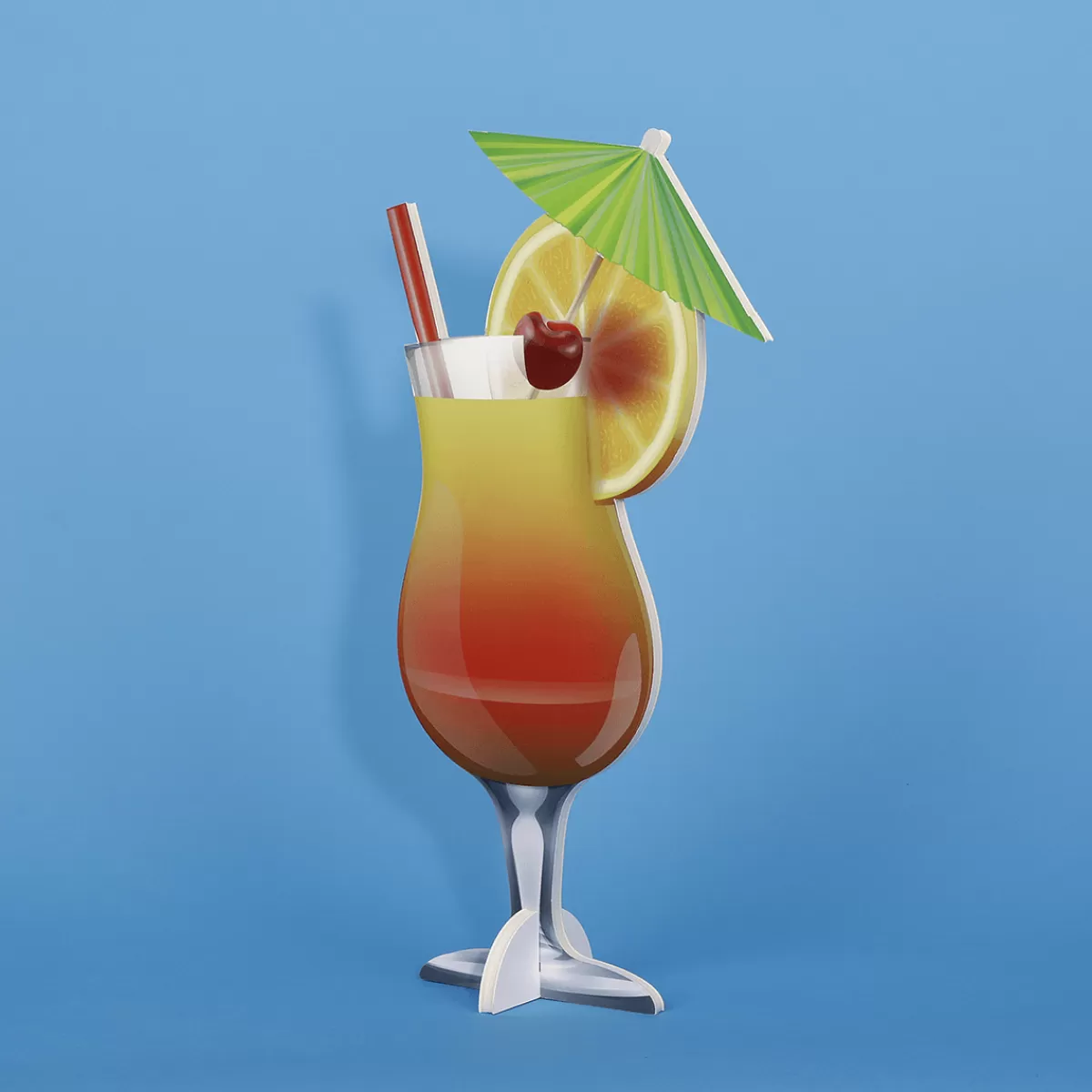 Clearance DecoWoerner Tropical Cocktail Display 50 Cm orange