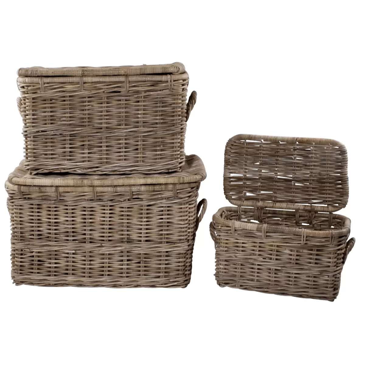 Cheap DecoWoerner Truhen Set Aus Rattan 3 Tlg. braun