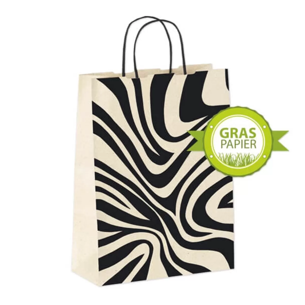 Hot DecoWoerner Umweltfreundliche Geschenk-Trage-Taschen In Zebra-Muster 50 Stück 12 X 26 X 34 Cm