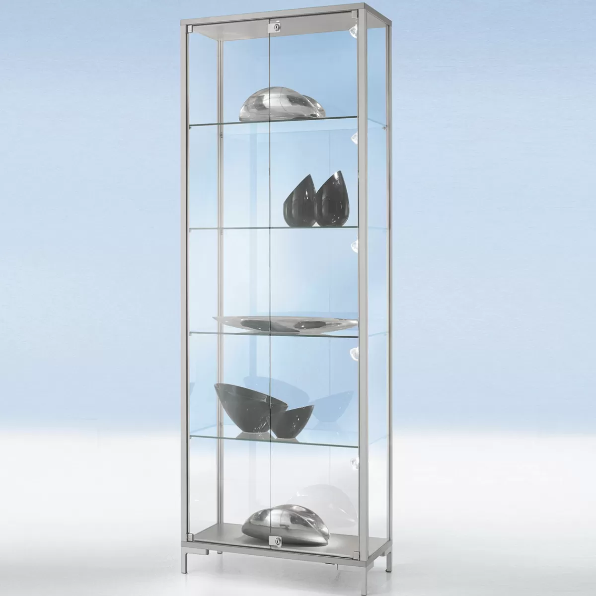 New DecoWoerner Vitrine M. Beleuchtung 186 X 80 X 40 Cm transparent