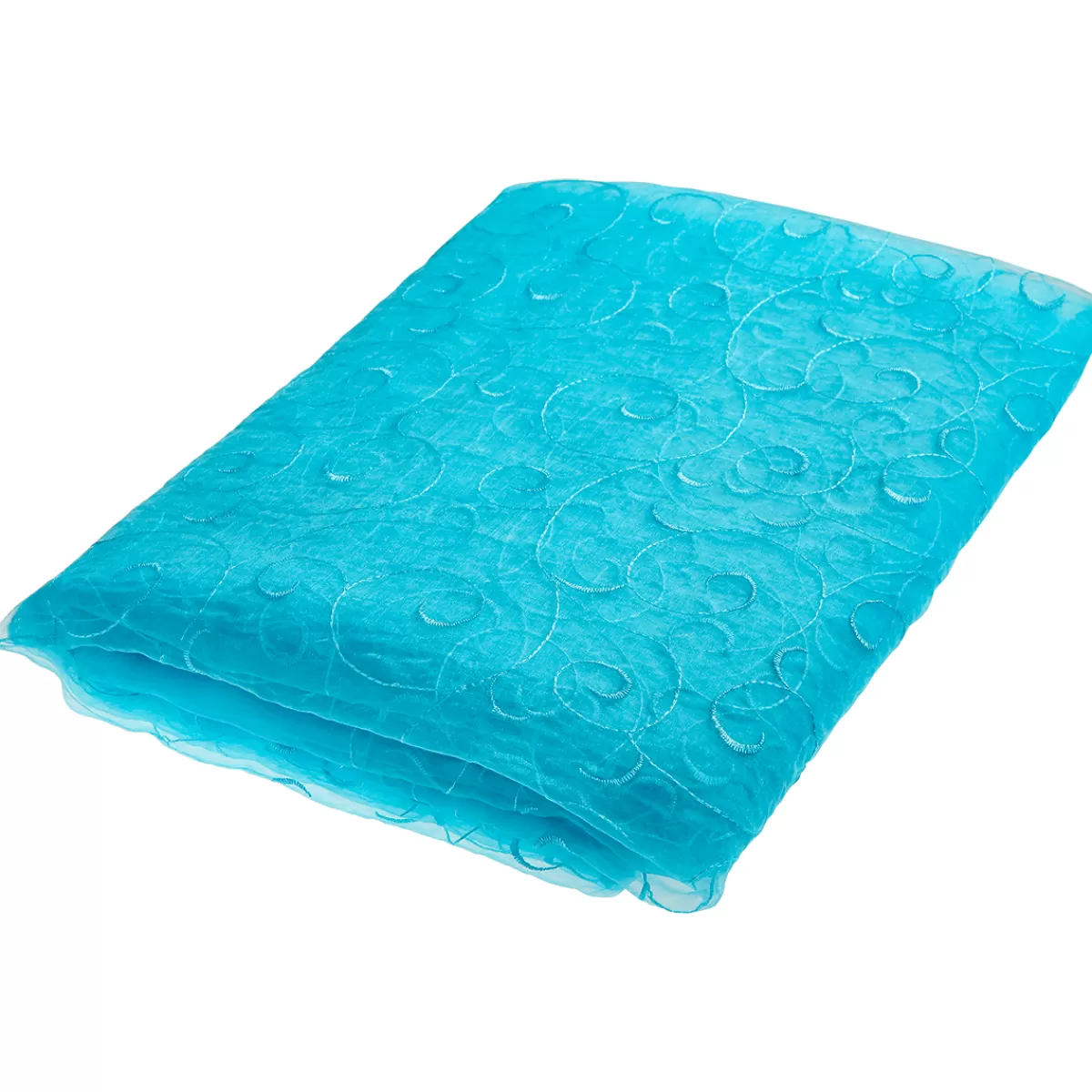 Best Sale DecoWoerner Vorteilspaket "Organza Mit Ranken-Stickerei", Eis 5 M blau