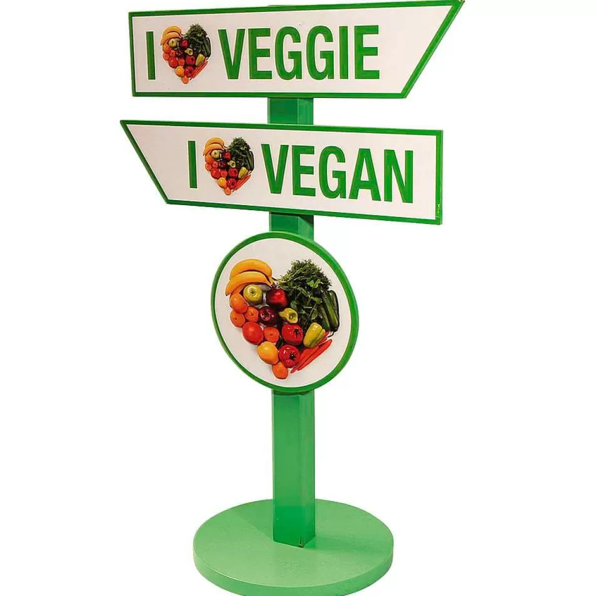 Best DecoWoerner Wegweiser "Veggie & Vegan" 80 Cm Hoch grün