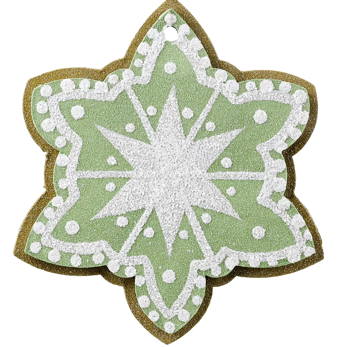 Outlet DecoWoerner Weihnachtsanhänger Lebkuchen Stern 14 Cm Ø 4 Stück grün