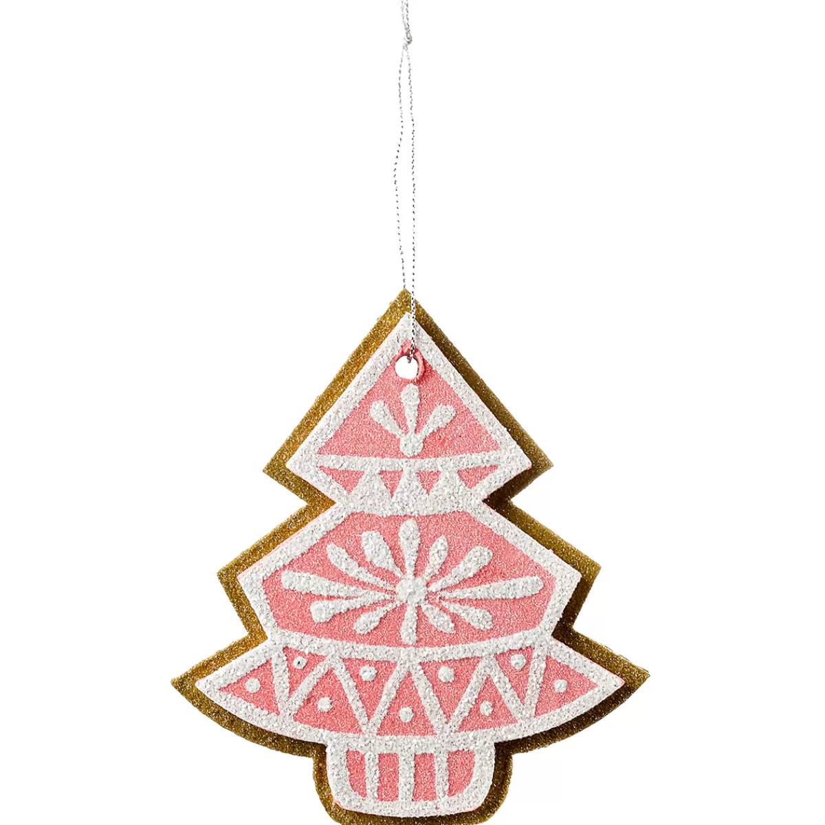 Outlet DecoWoerner Weihnachtsanhänger Lebkuchen Tanne 13 Cm 4 Stück rosa