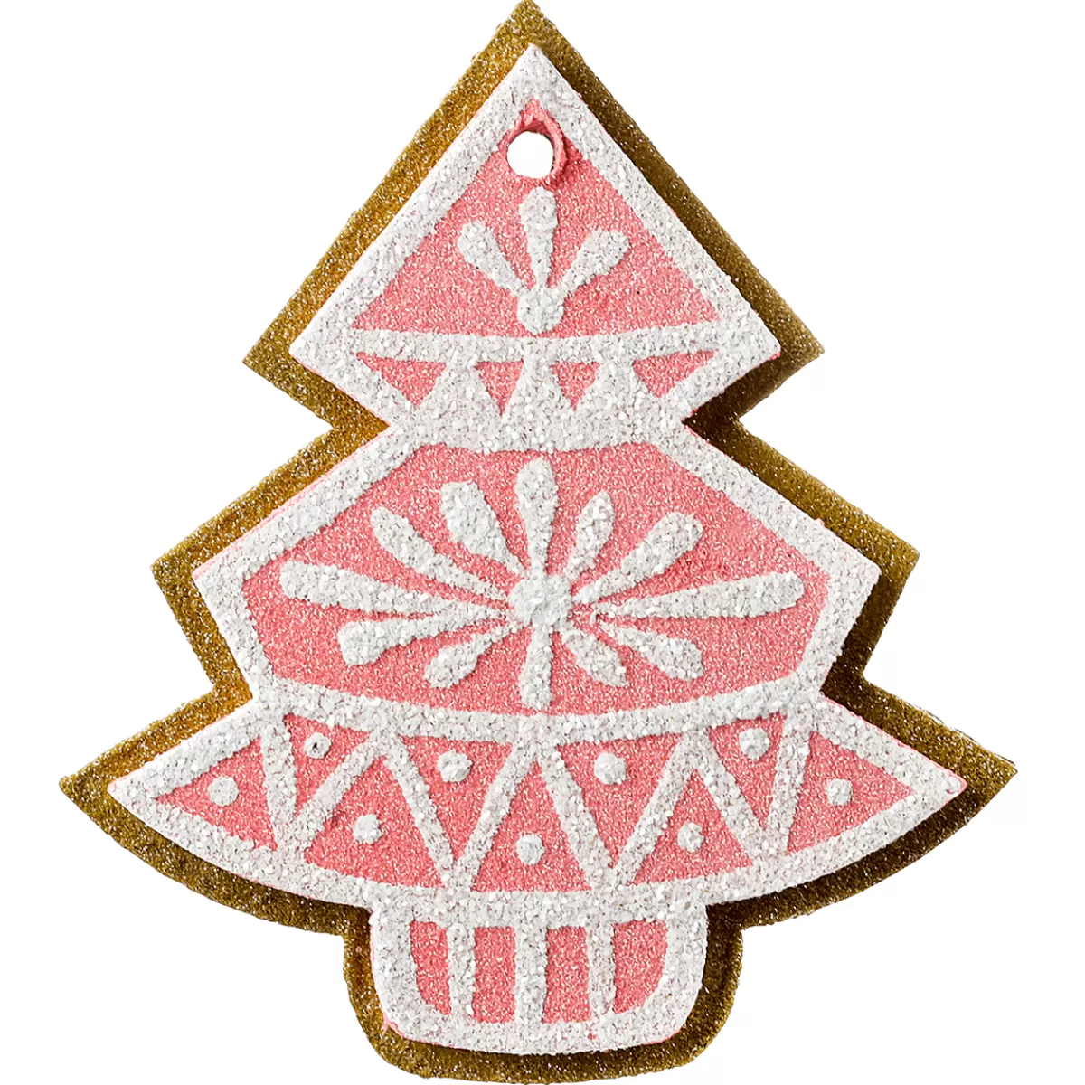 Outlet DecoWoerner Weihnachtsanhänger Lebkuchen Tanne 13 Cm 4 Stück rosa