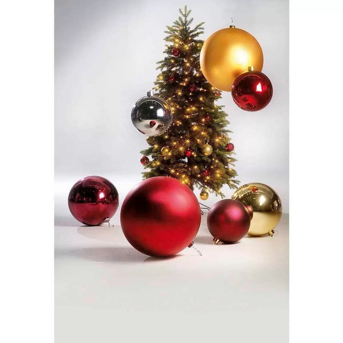 Best DecoWoerner Weihnachtskugel XXL Matt, 50 Cm silber