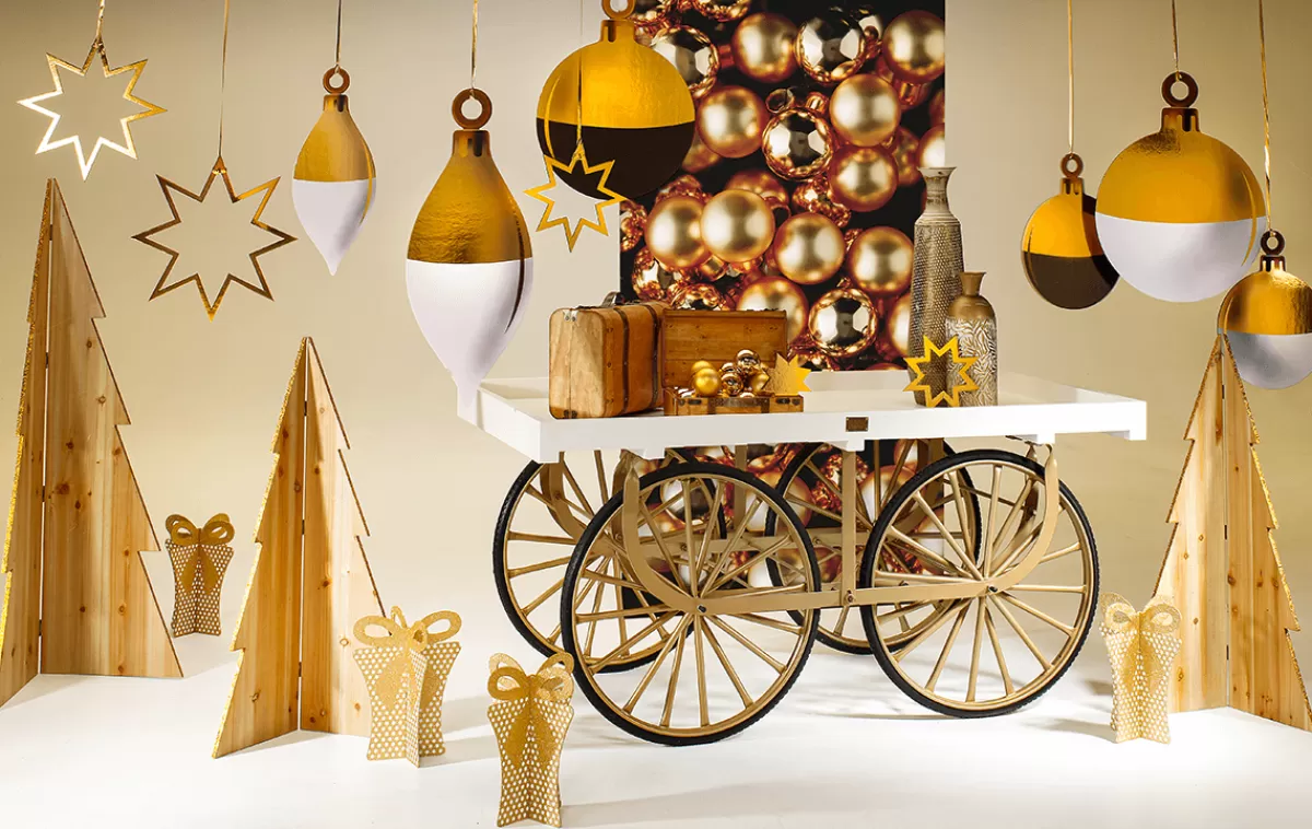 Online DecoWoerner Weihnachtskugel-Display In Tropfen-Form 25 X 56 Cm Gold weiß