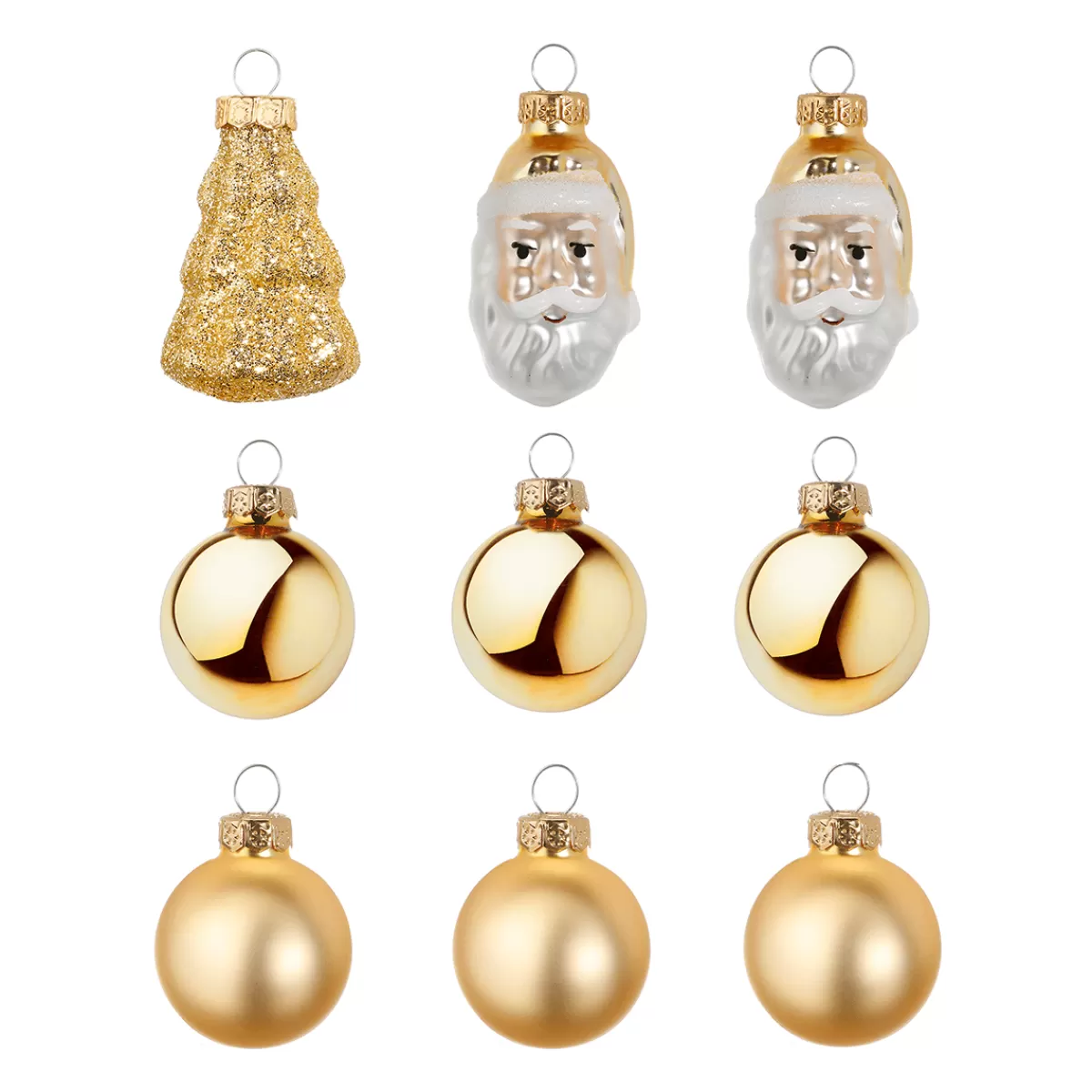 New DecoWoerner Weihnachtskugel-Set Aus Glas 9 Stück In Der Box gold