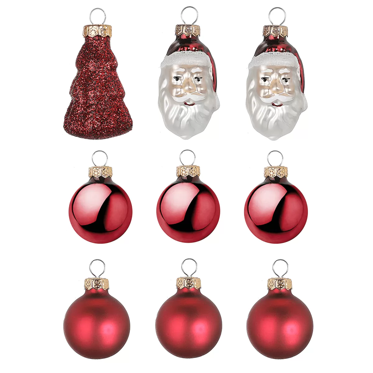 Clearance DecoWoerner Weihnachtskugel-Set Aus Glas 9 Stück In Der Box rot