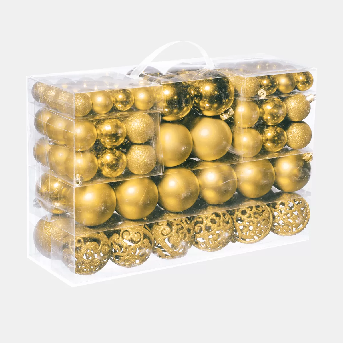 Discount DecoWoerner Weihnachtskugel-Set Aus Kunststoff 100tlg. 3 – 6 Cm Ø gold