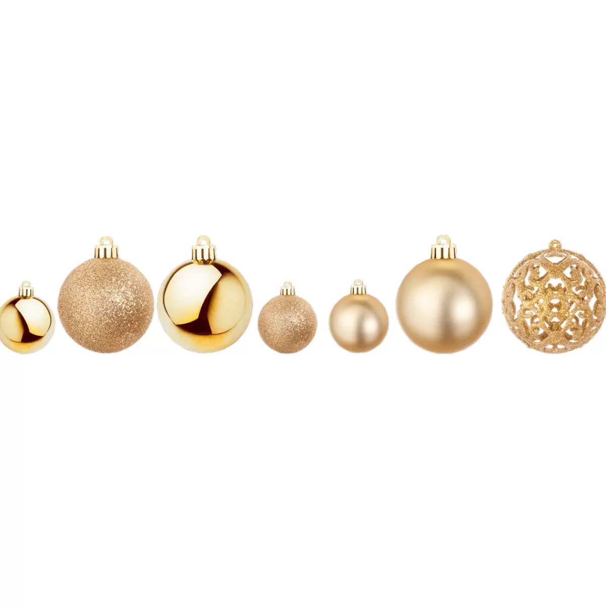 Discount DecoWoerner Weihnachtskugel-Set Aus Kunststoff 100tlg. 3 – 6 Cm Ø gold