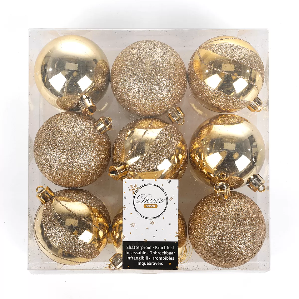 Shop DecoWoerner Weihnachtskugel-Set, , Kunststoff, 6 Cm Ø – 9 Stück gold