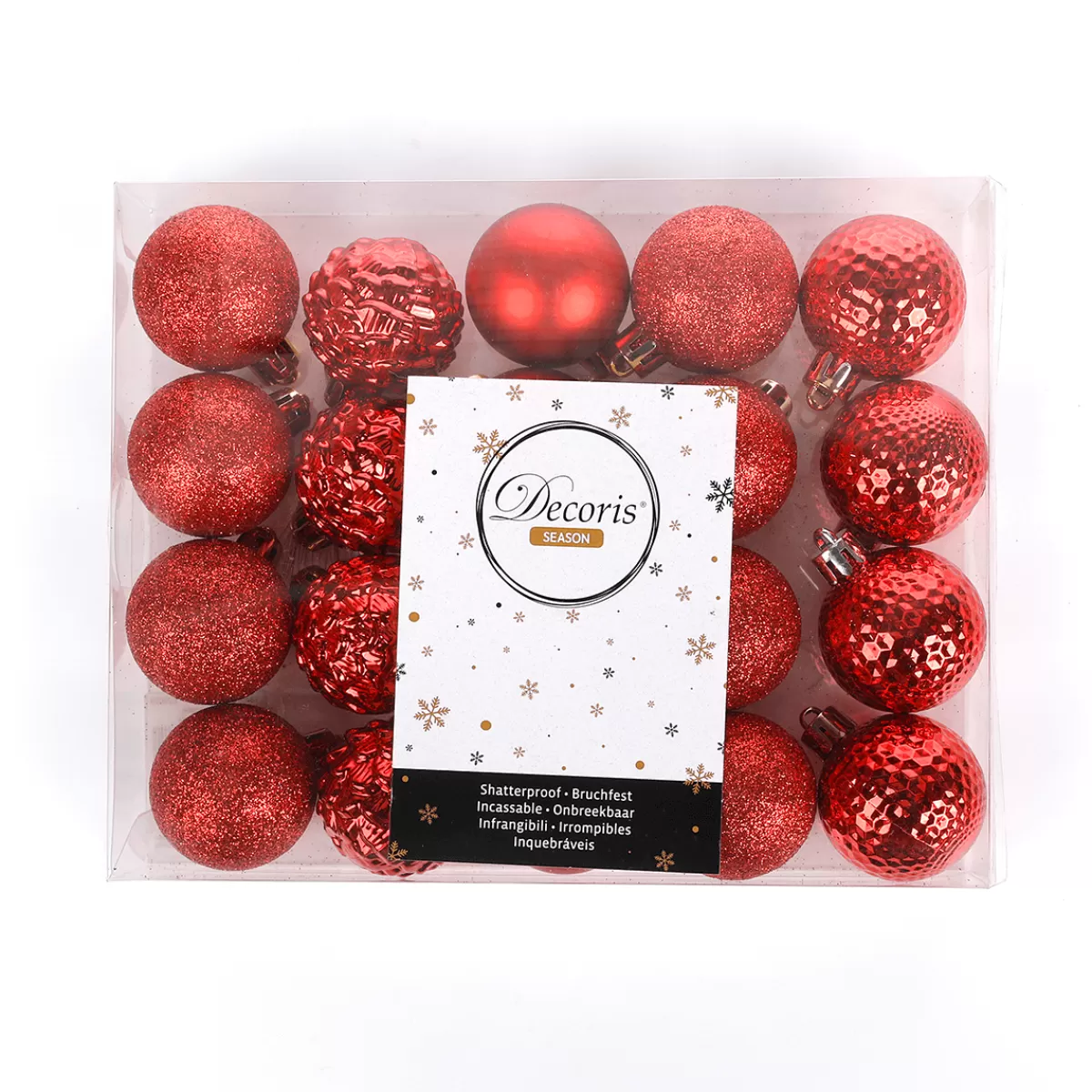 Sale DecoWoerner Weihnachtskugel-Set, , Bruchsicher 4 Cm Ø – 20 Stück rot