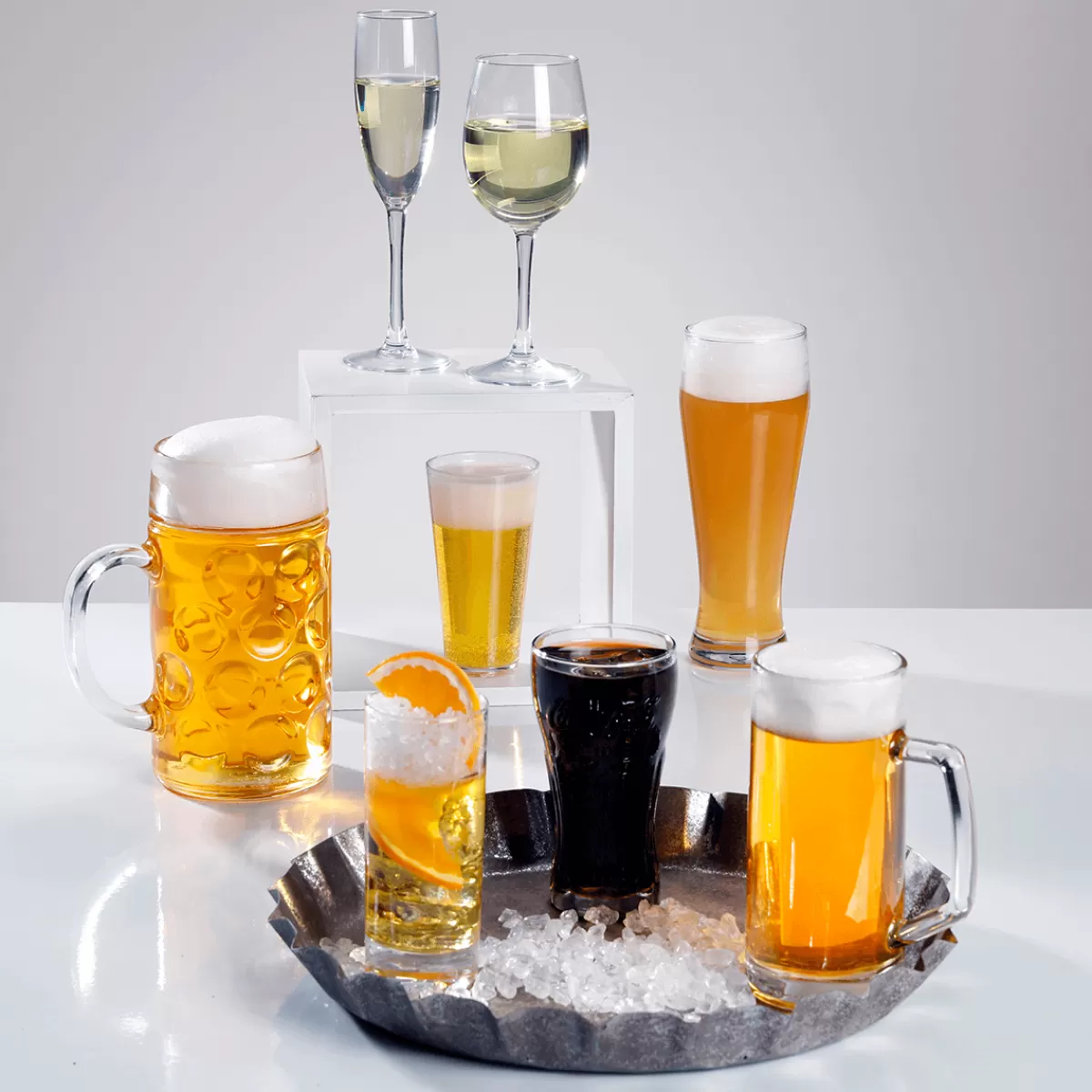 Discount DecoWoerner Weißwein Glas Langstielig-Lebensmittel-Attrappe 20 Cm gelb