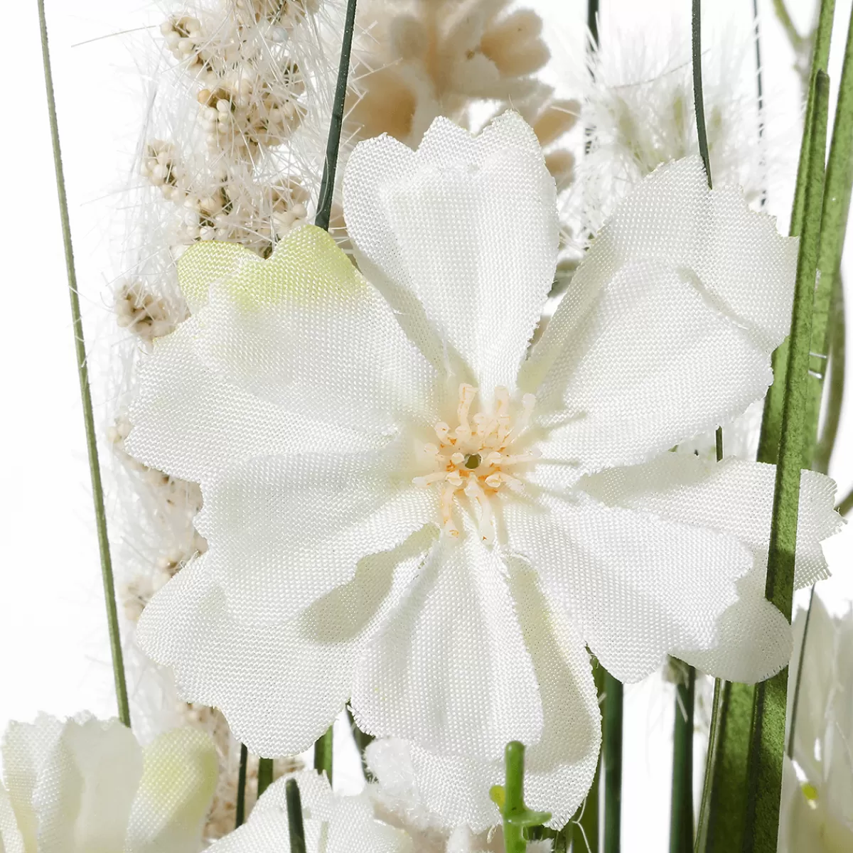 Hot DecoWoerner Wiesenblumen Kunstgräser Mit Blüten weiß