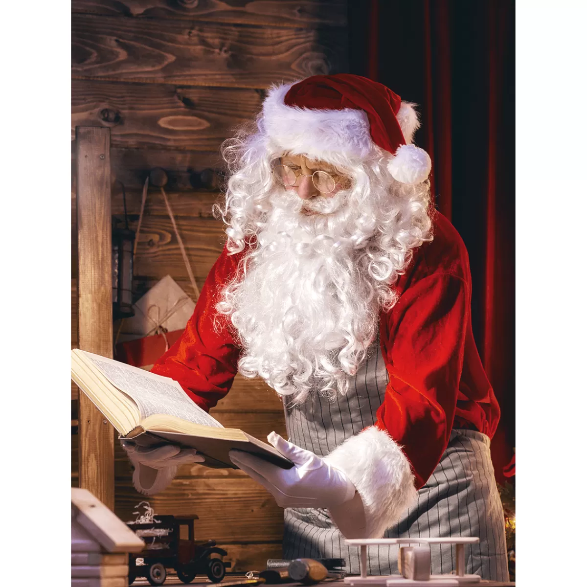 Cheap DecoWoerner XL-Stoffbanner "Weihnachtsmann Mit Buch" Aus Schwer Entflammbarem Fahnenstoff 150 X 200 Cm rot