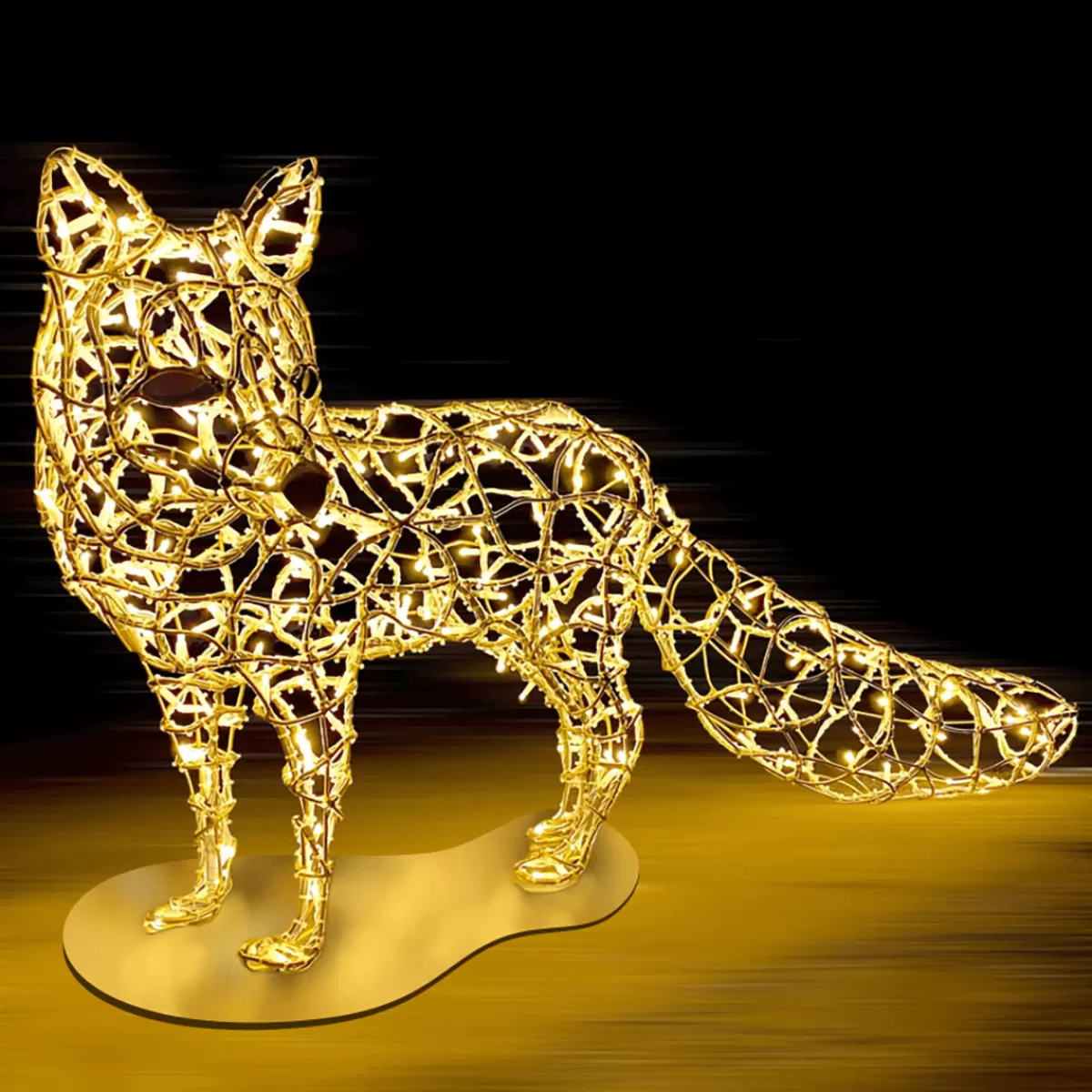 Sale DecoWoerner XXL LED Lichtfigur Fuchs Für Außen, 145 Cm silber