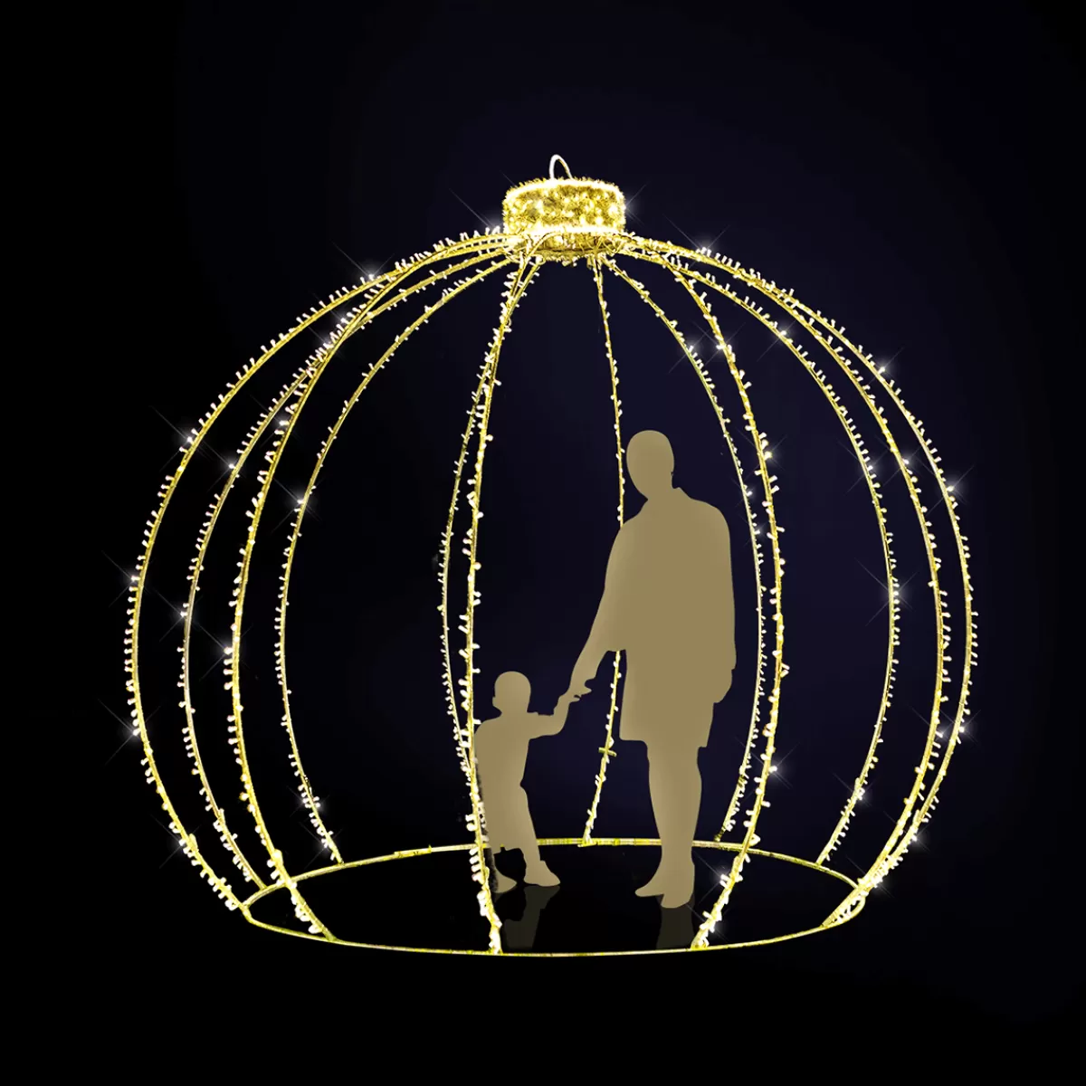 Shop DecoWoerner XXL LED Weihnachtskugel Für Außen 350 Cm gold