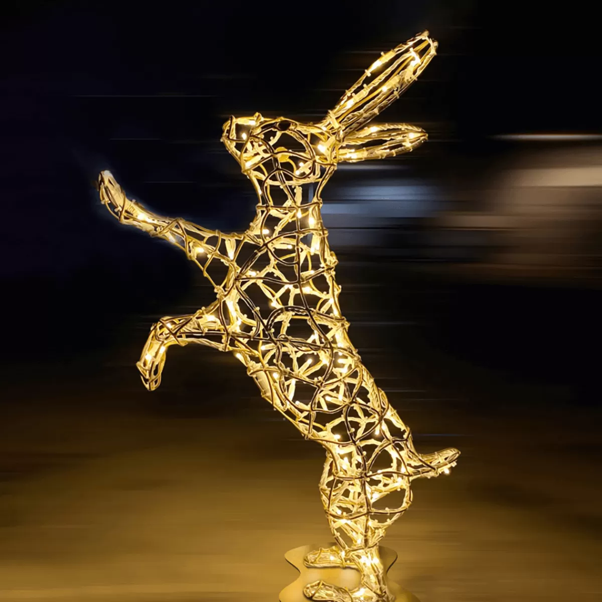 Shop DecoWoerner XXL LED-Lichtfigur Hase Für Außen, 110 Cm silber